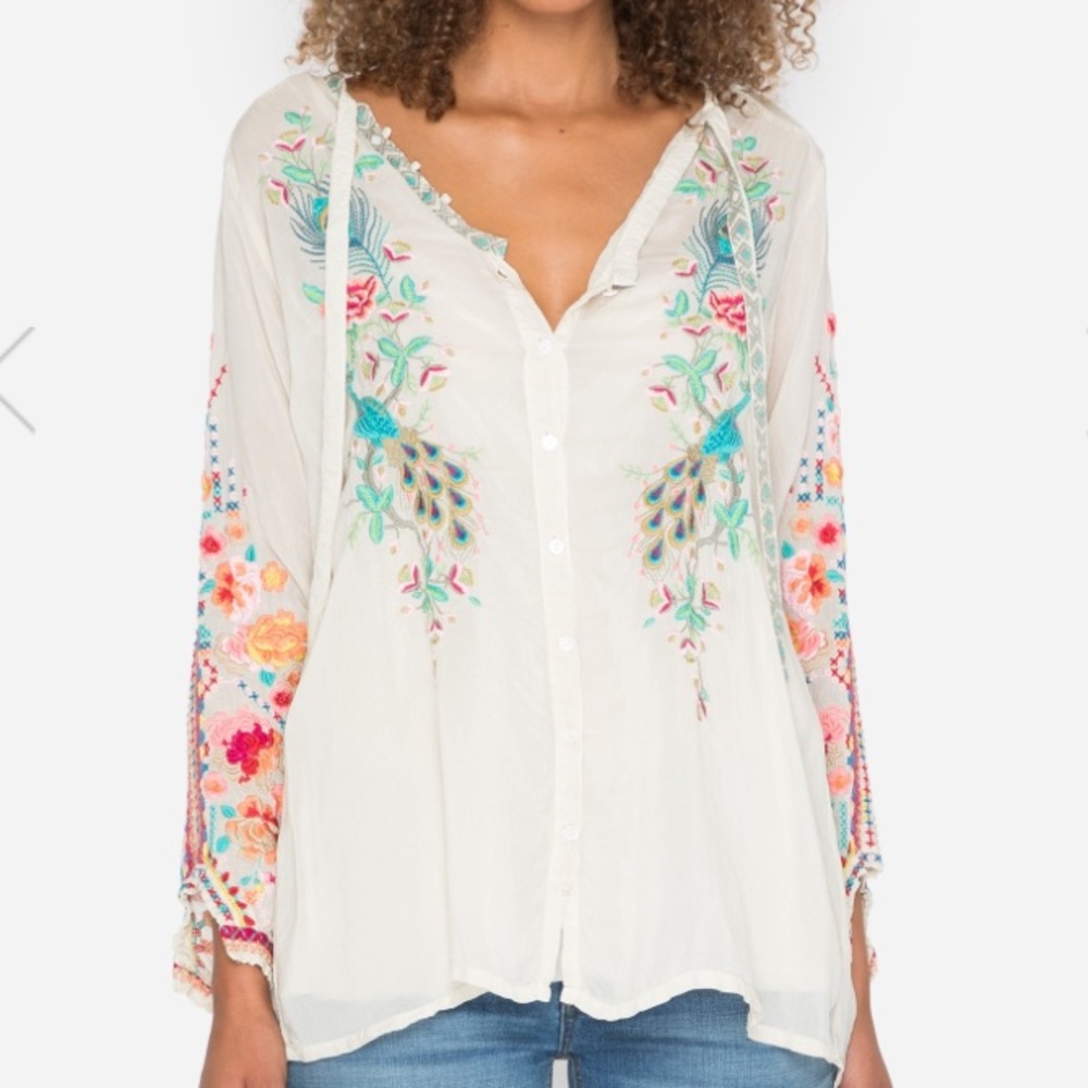 Johnny Was Peacock Blouse